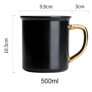 Black Gloden Stoneware Mug