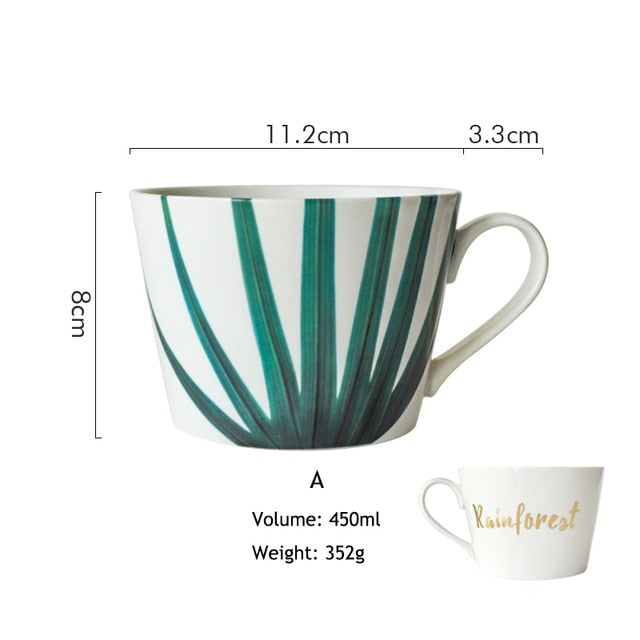Green Leaf Design Mug