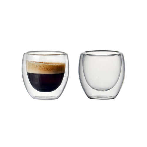 Set of 2 Double Wall Coffee Cup Set 80ml