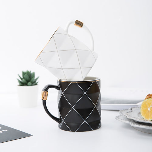 Nordic Geometry Ceramic Coffee Mug