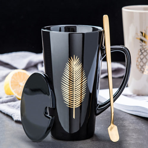 Gold Leaf Ceramic Mug