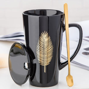 Gold Leaf Ceramic Mug