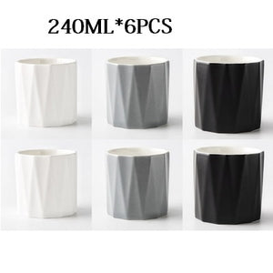 240ml Nordic Style 6PCS Concise Ceramic Cup Set